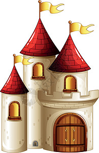 黄旗的城堡红色屋顶城堡高清图片