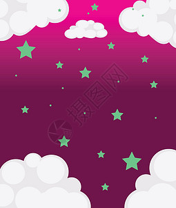 粉红天空 有绿色星星背景图片