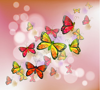 带一群蝴蝶的文具背景图片