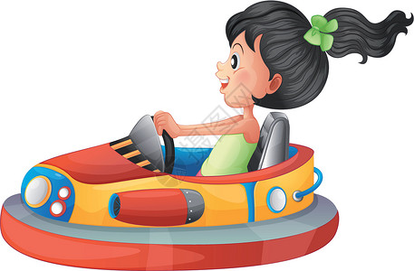 一个女孩驾驶保险杠车高清图片