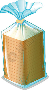 奥布雷亚一包切片布雷亚面包师饮食食物面包白色卡通片午餐化合物碳水小吃插画