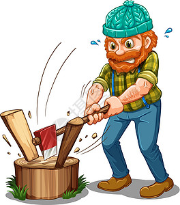 勤劳男生一个疲劳的伐木工人设计图片