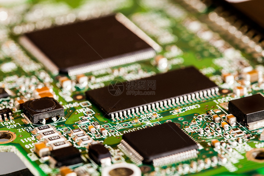 微芯片细节母板硬件科学数据卡片半导体处理器电路板电路电阻器图片