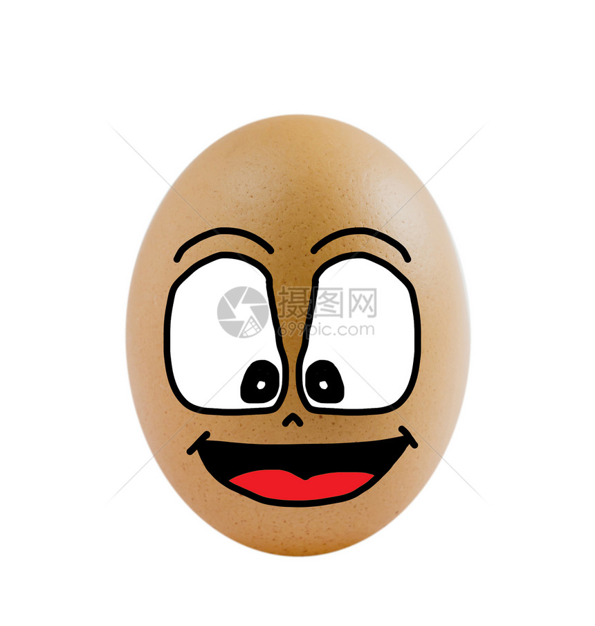 一个鸡蛋情感漫画绘画乐趣蛋壳营养食物白色棕色椭圆形图片