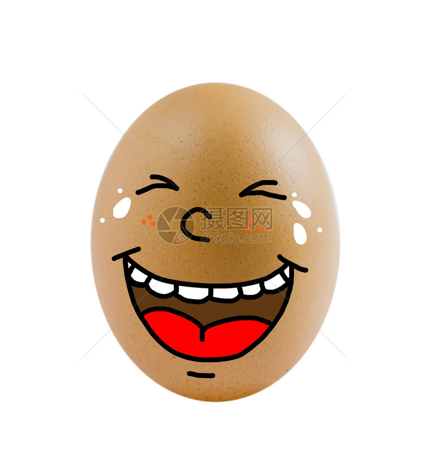 一个鸡蛋蛋壳乐趣椭圆形棕色绘画食物白色营养漫画情感图片