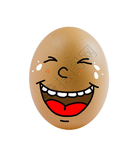 一个鸡蛋蛋壳乐趣椭圆形棕色绘画食物白色营养漫画情感背景图片