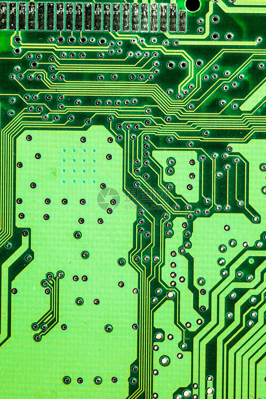 微芯片细节科学卡片宏观处理器打印电路硬件半导体电气绿色图片