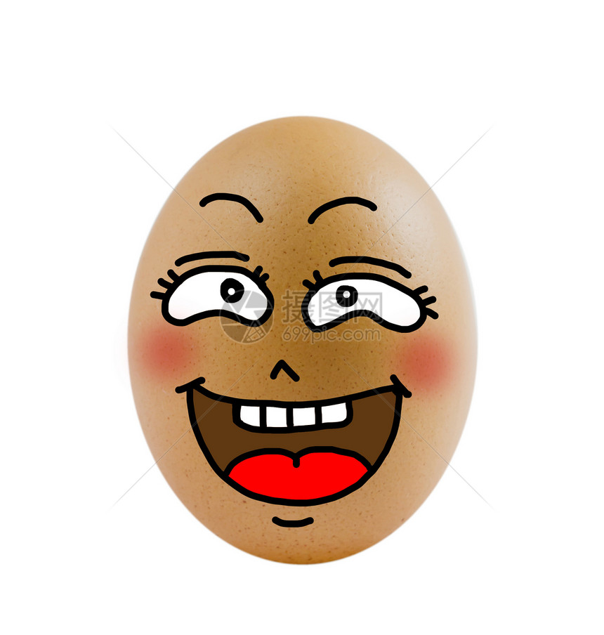 一个鸡蛋绘画白色漫画乐趣情感棕色营养蛋壳椭圆形食物图片