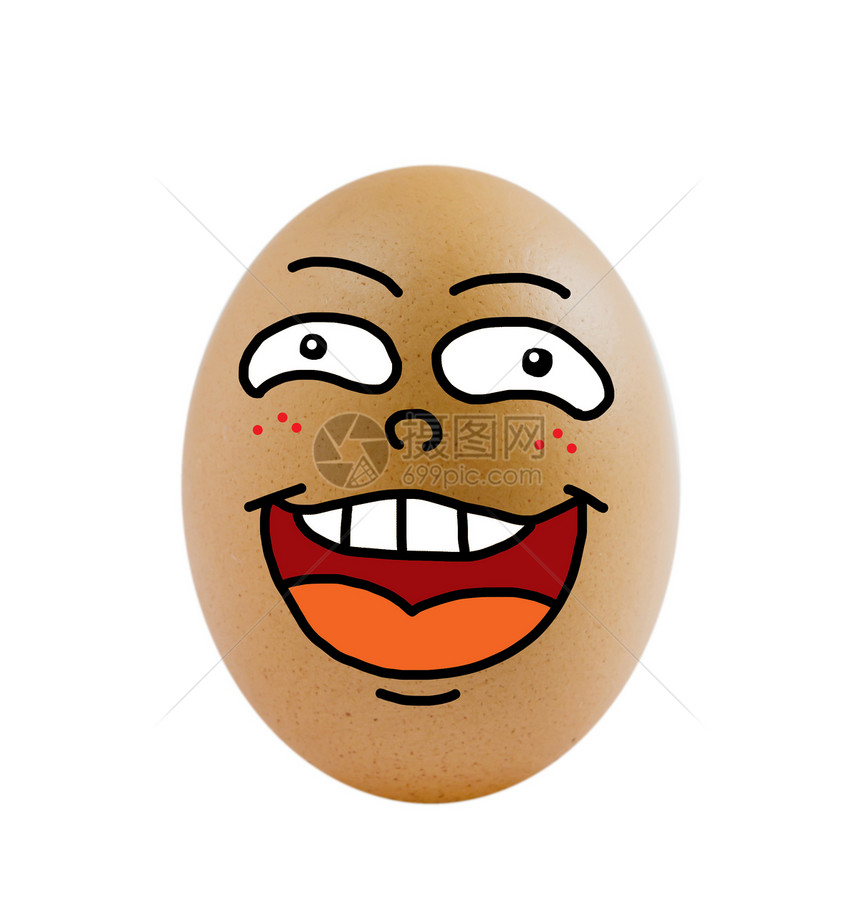 一个鸡蛋椭圆形棕色食物漫画蛋壳绘画营养情感白色乐趣图片