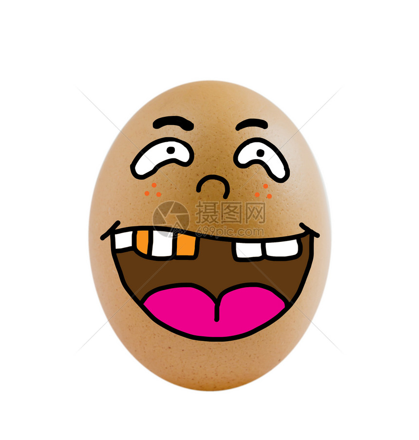 一个鸡蛋营养椭圆形情感棕色白色绘画乐趣食物漫画蛋壳图片