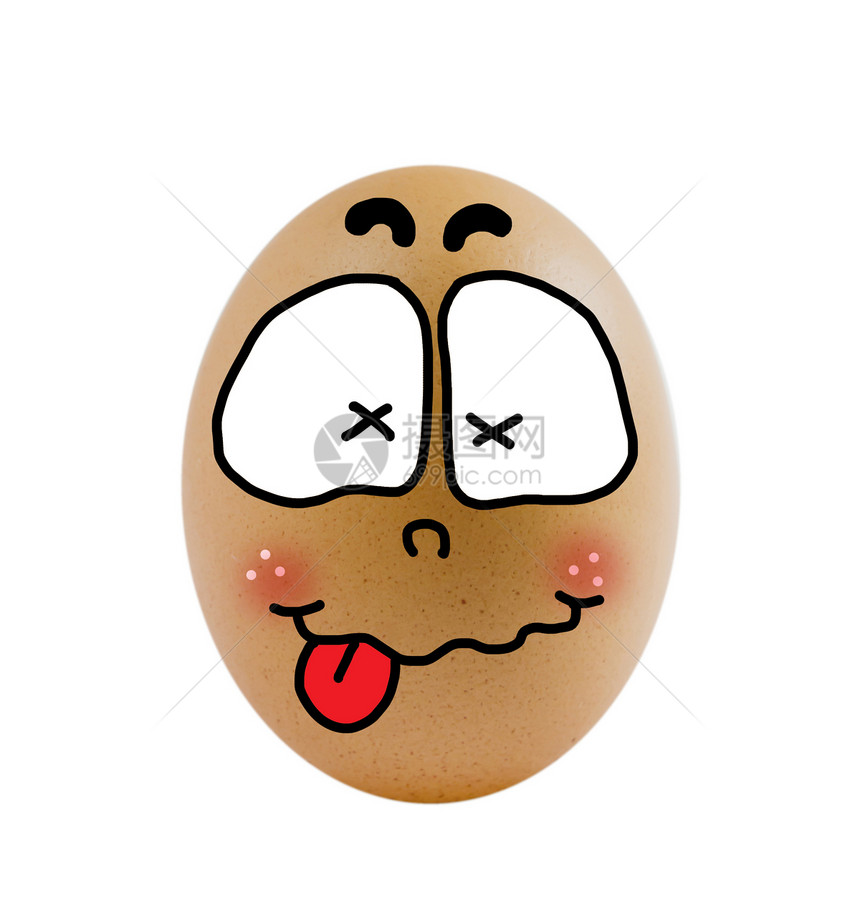 一个鸡蛋漫画乐趣绘画食物白色椭圆形情感蛋壳棕色营养图片
