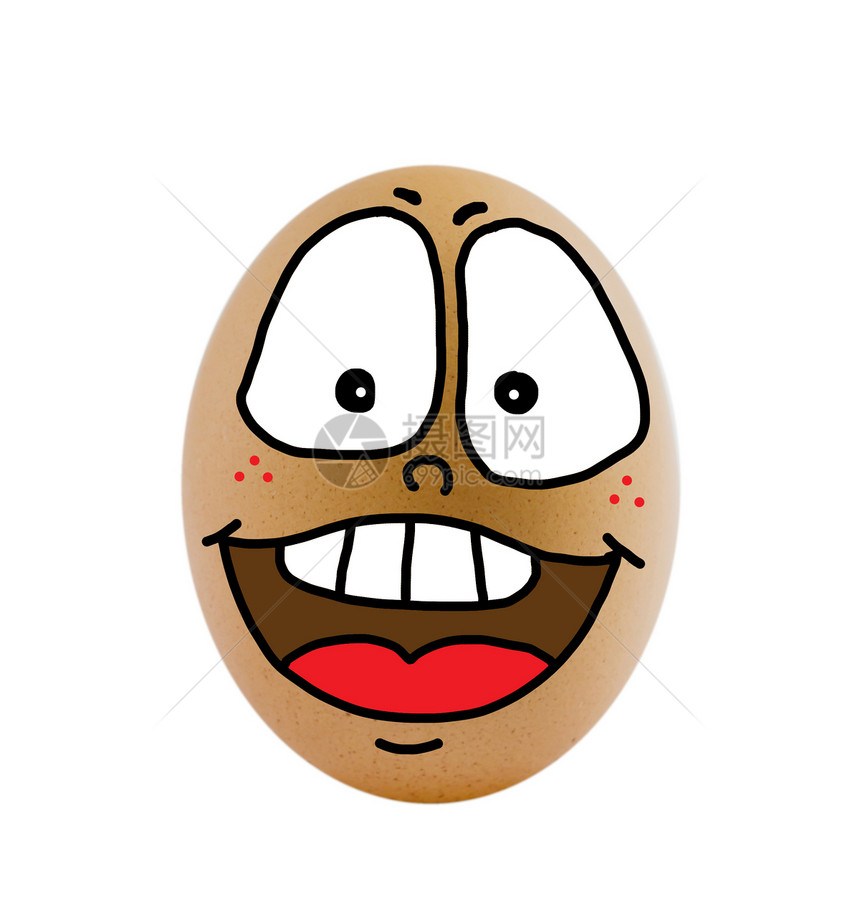 一个鸡蛋蛋壳食物绘画情感椭圆形漫画棕色乐趣白色营养图片