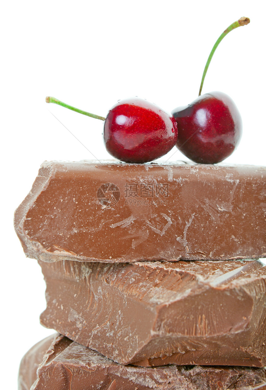 巧克力和樱桃糖果水果甜点红色大部分图片