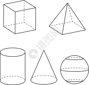 五角几何矢量三角形黑板立方体圆柱数学八角形数字锥体教育大学设计图片