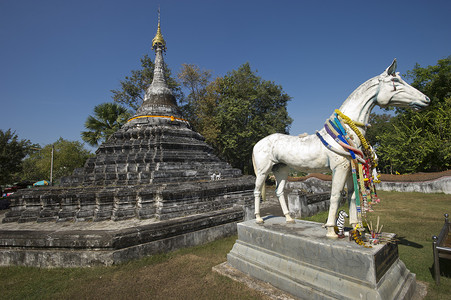 泰国南省吸引力佛塔旅游宗教天空地标寺庙兔年历史宝塔背景图片