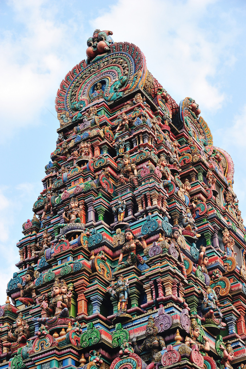 在泰国曼谷举行的印度教圣殿仪式旅游蓝色信念天空教会旅行寺庙图片