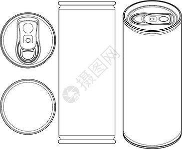 明矾饮料罐矢量环境空白灰色阴影绿色白色回收饮料液体啤酒插画