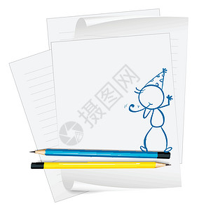 学生党单品纸上写着一个戴着党帽的人的草图设计图片
