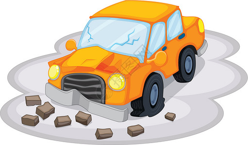 疏忽车祸圆圈玻璃橙子轮子运输汽车裂缝轮胎车辆碰撞设计图片