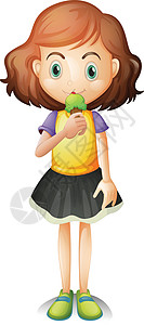 冰淇淋的女孩年轻女孩吃冰淇淋设计图片