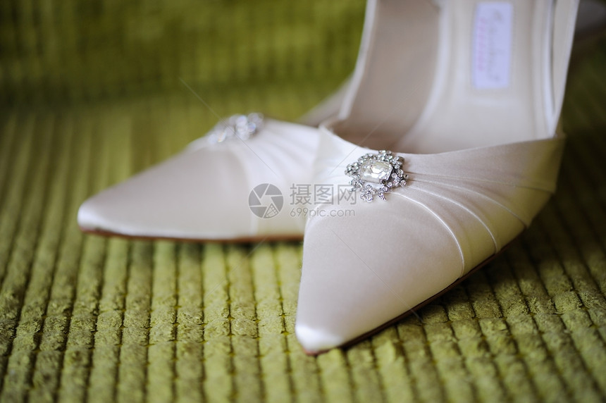 新娘鞋婚姻奢华传统衣服服饰女性婚礼魅力宝石鞋类图片