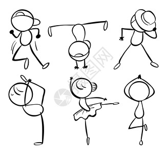 种水稻女孩6种不同的舞蹈舞动设计图片