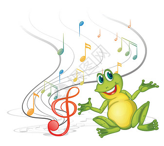 唱歌青蛙青蛙带乐笔设计图片