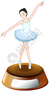 衬裙芭蕾舞奖杯热带舞蹈裙子青少年演员女性卡通片舞蹈家海报女孩插画