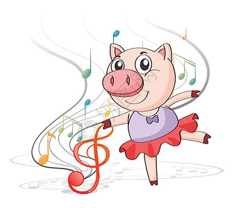 一只猪一只带乐笔的猪设计图片