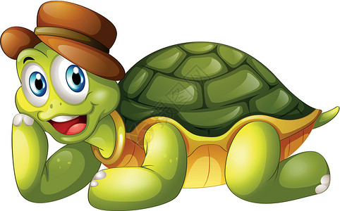 小乌龟素材一只微笑的乌龟躺下设计图片