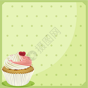 摩卡蛋糕绿色壁纸上的蛋糕插画