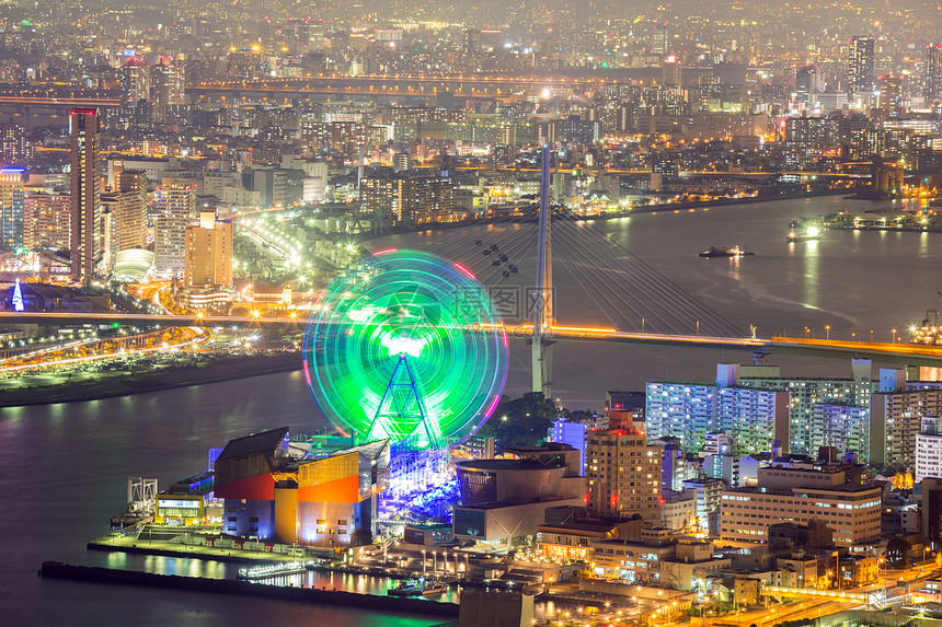 大阪天线天际建筑物城市仓库游客地标吸引力商业旅行场景图片