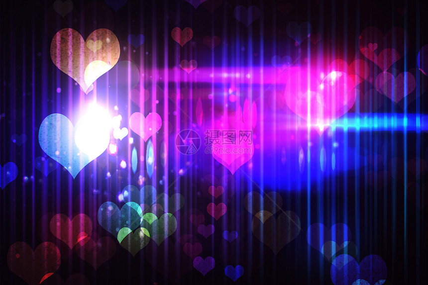 有心的酷酷夜生活设计计算机绘图活力派对紫色夜店浪漫粉色图片