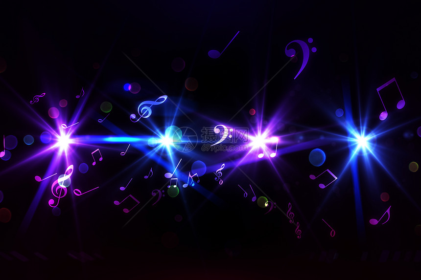 数字音乐设计紫色夜店夜生活派对活力计算机绘图图片