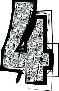 钻石4C钻石字体4号插画