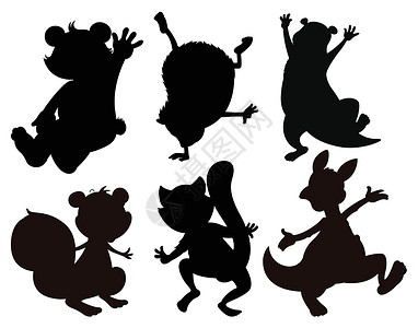 松鼠剪影动物的沙形图画设计图片