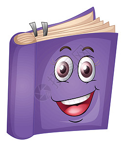 一本书教育绘画紫色插图文学微笑知识情绪文档眼睛背景图片