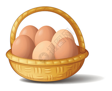 6个鸡蛋的篮子插画