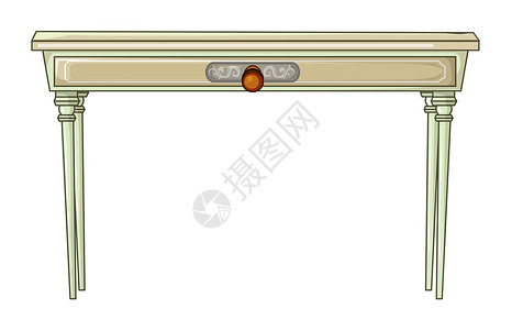 带有抽屉的表格装饰木头贮存卡通片古董风格盒子绘画内阁桌子背景图片