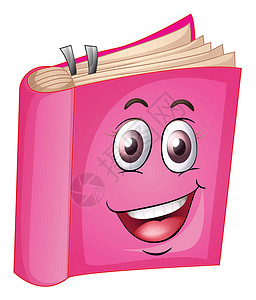 一本书教科书文档教育绘画情绪粉色文学眼睛微笑插图背景图片