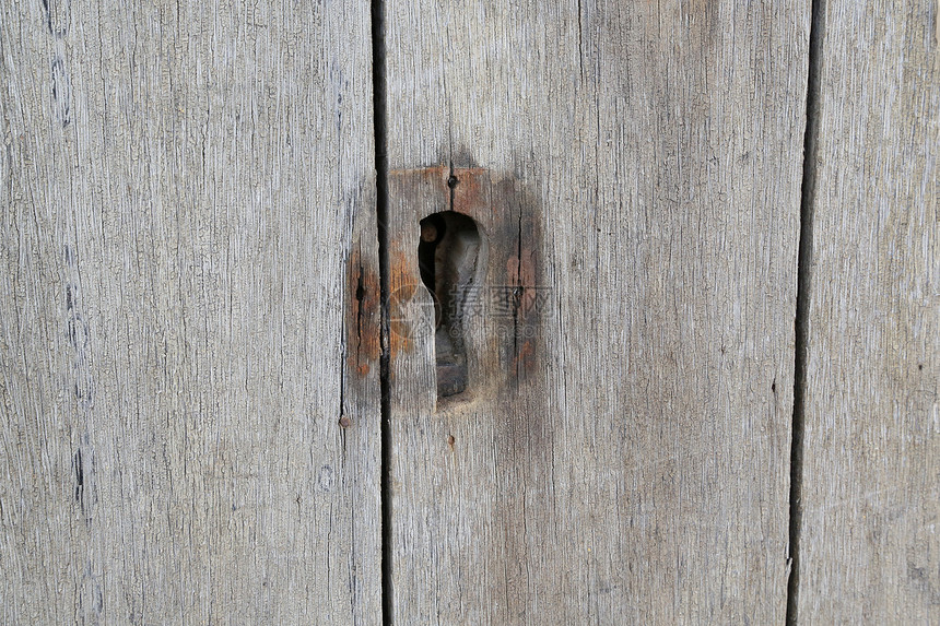 旧木制门的锁     背景图片
