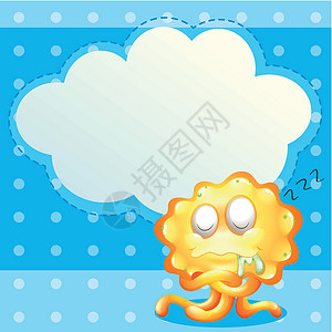 睡觉流口水一个在空云模版前沉睡的橙色怪物设计图片