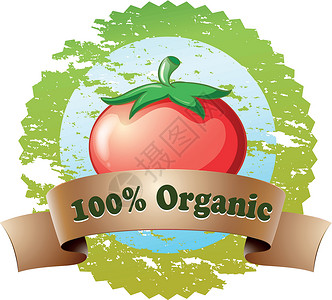 纯有机标签加番茄背景图片