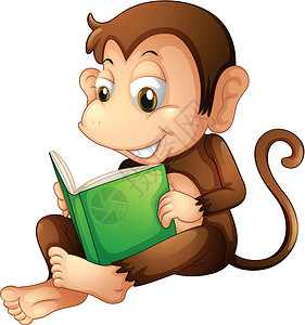 在看书的时候坐着的猴子高清图片