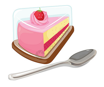 三角形蛋糕一小块蛋糕和一块桌布插画