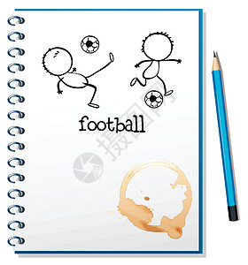 一个带有足球设计的笔记本背景图片