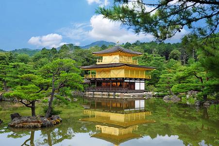 京都市金阁寺旅行旅游风景宗教建筑寺庙地标国家池塘目的地背景