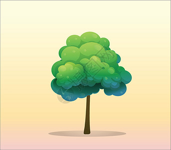 一个大树棕色屏幕树叶程序墙纸绿色卡通片植物绘画保护背景图片