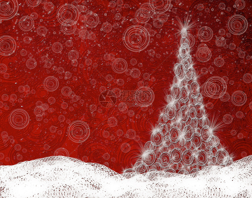 带有树和雪的圣诞节背景装饰品季节性圆圈图片