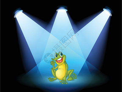 台上的青蛙 有聚光灯聚光灯舞台艺术动物中心马戏团诡计亮度两栖展示背景图片